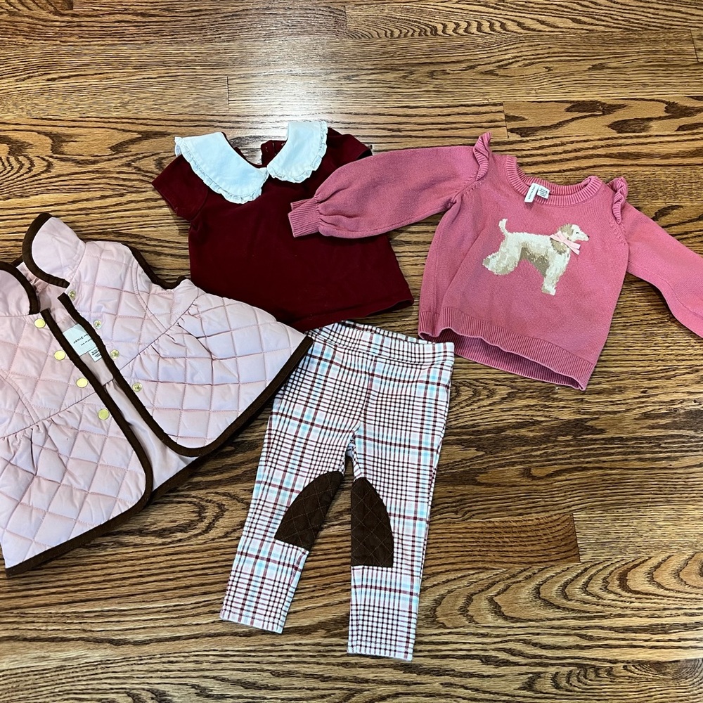 Janie and Jack equestrian 4pc coordinating lot 12-18m